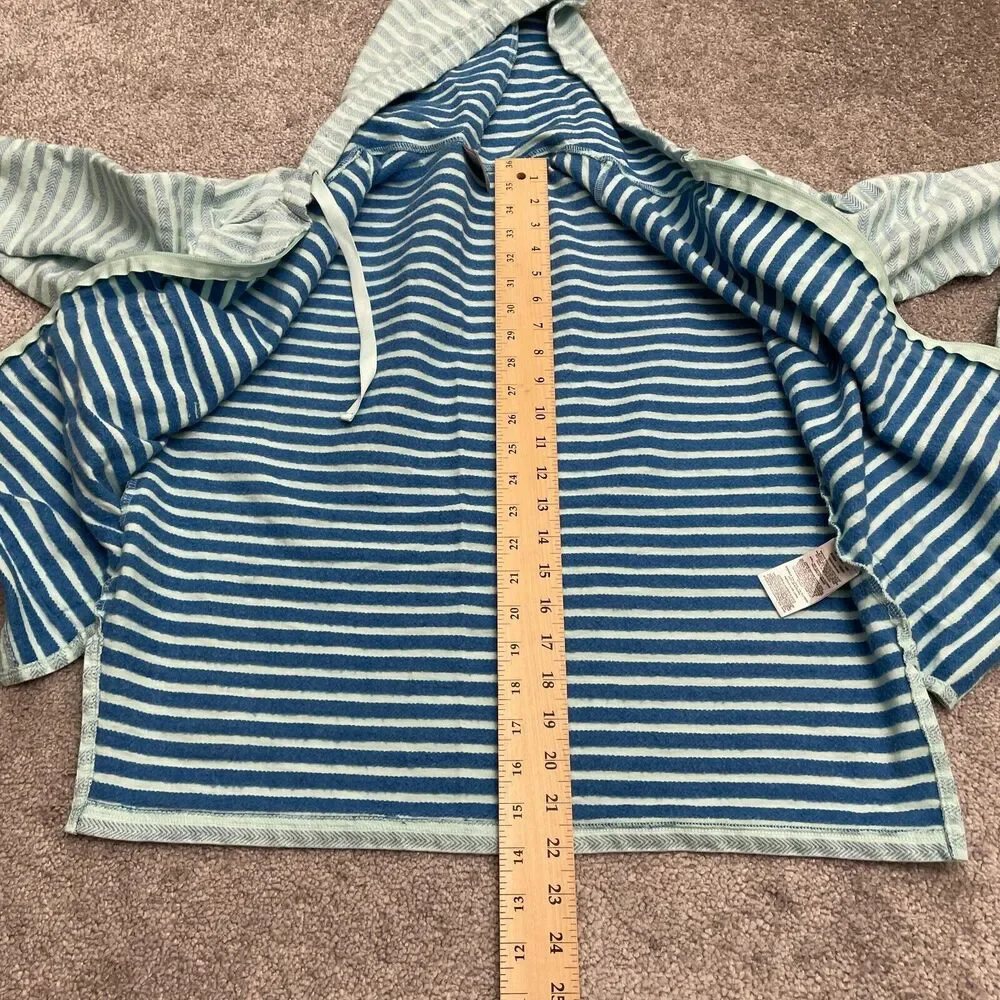 Columbia Full Zip Hoodie Sweatshirt Womens Large Green Striped Casual Outdoor
